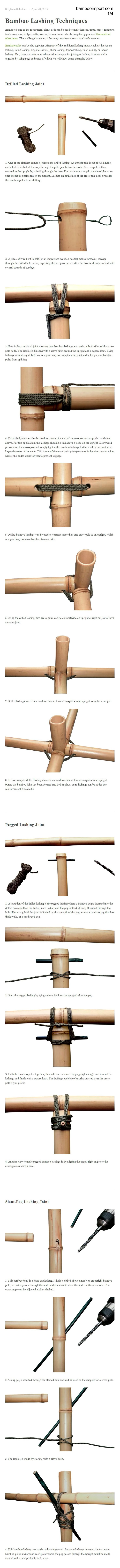 Bamboo Lashing Techniques Bamboo Lashing Techniques