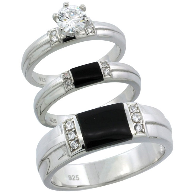 Onyx Wedding Ring Women 193 Best Cubic Zirconia Wedding Ring Sets Images On Pinterest