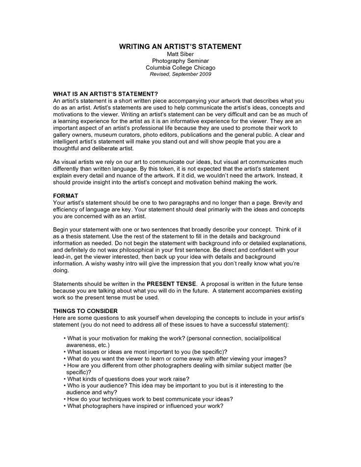 53 best Art Class Writing Strategies images on Pinterest Art - sample artist statement 53 best Art Class Writing Strategies images on Pinterest Art - sample artist statement
