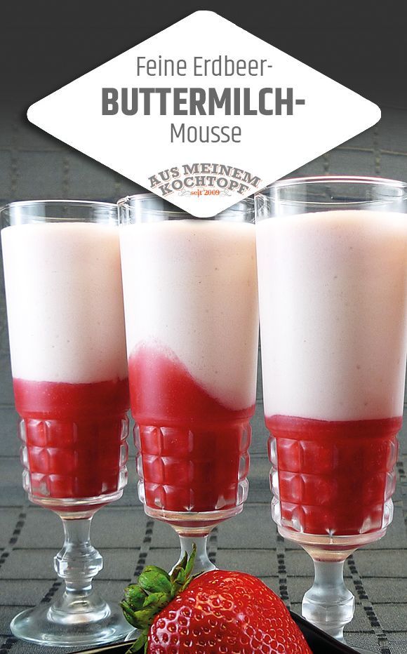 Feine Erdbeer-Buttermilch-Mousse