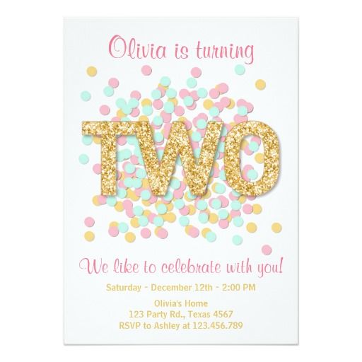 second birthday invite