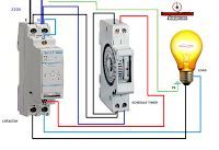 Electrical diagrams: contactor with timer | Electrical diagram