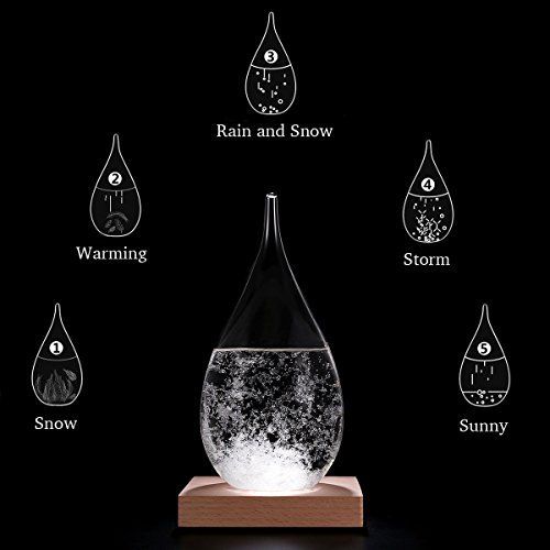 Small 3D HOME/® Storm Glass Stylish Creative Desktop Decorative Bottle Water Drop Glass Barometer Storm Glass Weather Forecast Bottle Weather Station