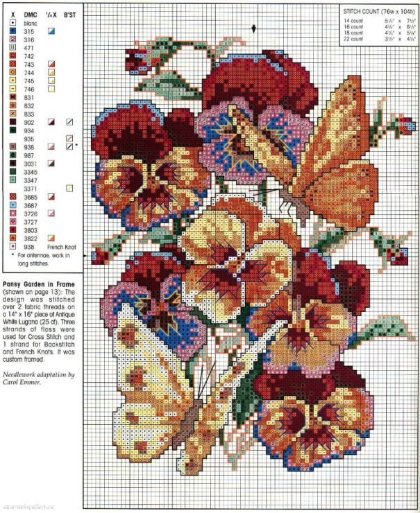 picture Flower Cross Stitch Patterns With Thread Numbers pinterest