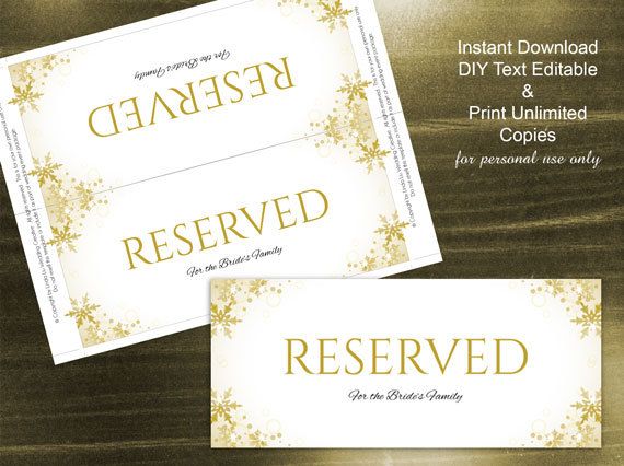 diy printable wedding reserved sign microsoft word microsoft word templet
