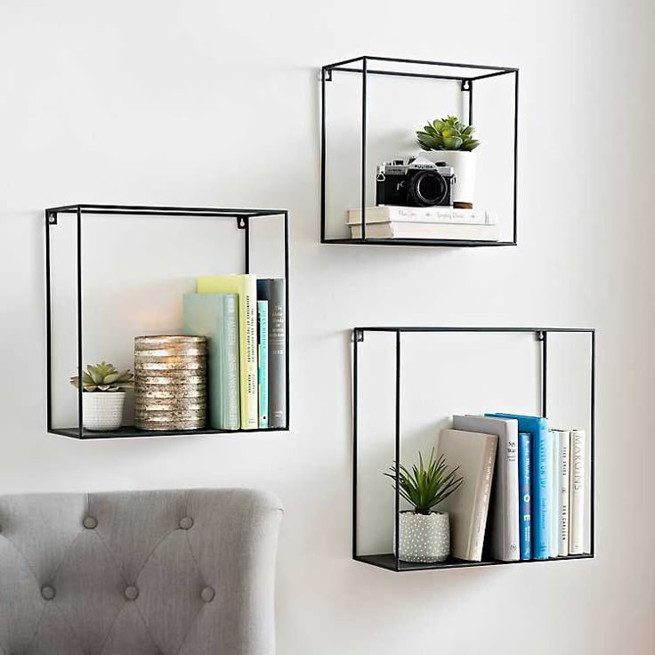 All Metal Open Cube Wall Shelves Set Of 3 Shelf - Wall Cube Shelf Black All Metal Open Cube Wall Shelves Set Of 3 Shelf - Wall Cube Shelf Black