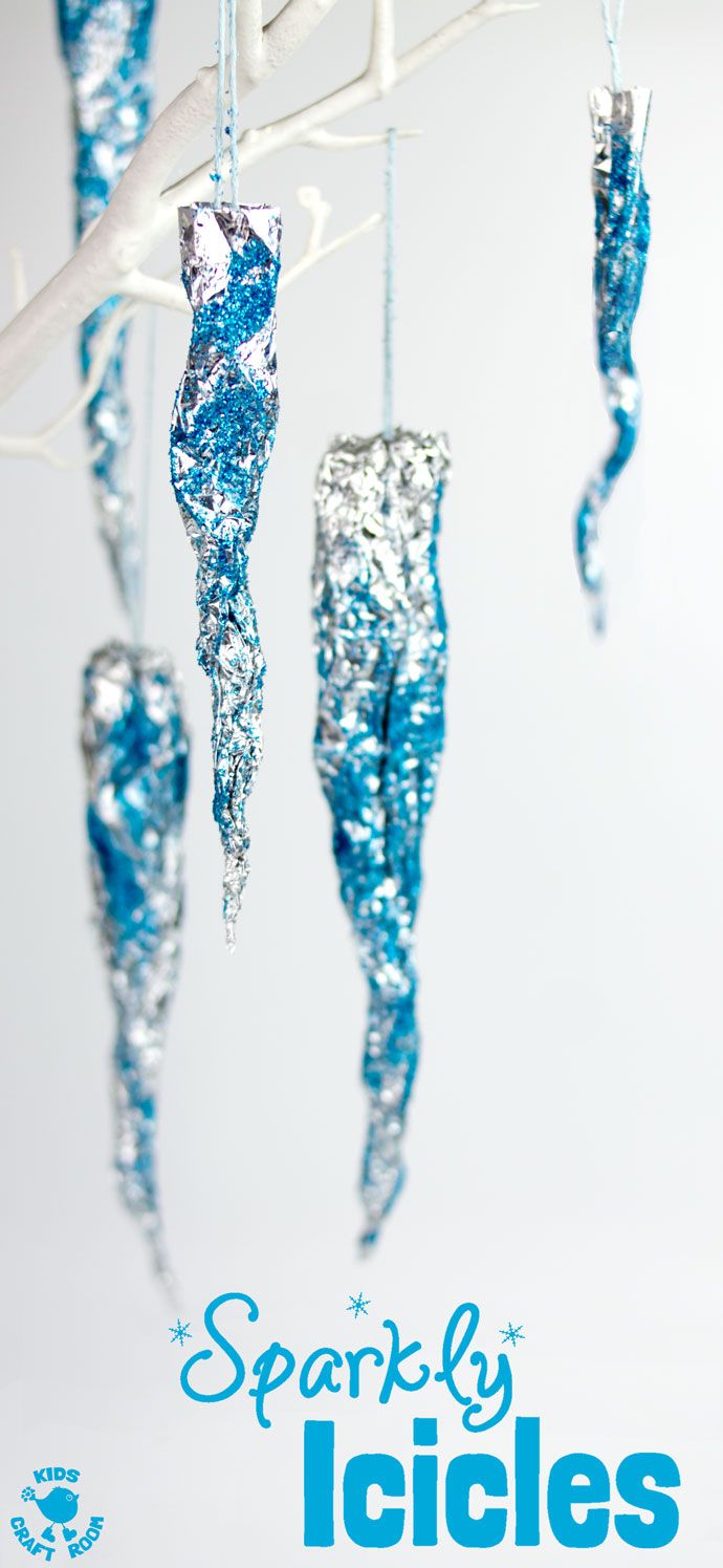 Easy Winter Craft Ideas For Kids Part - 46: Stunning Sparkly Icicle Craft. Winter Crafts For KidsPreschool ...