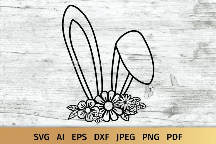 Download Bunny Ears svg, Easter Rabbit svg, Girl Bunny svg, Floral rabbit svg, Commercial and Personal ...