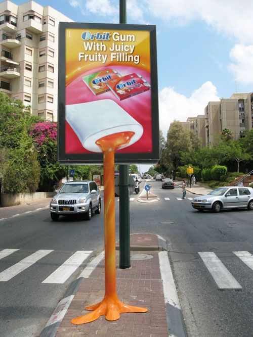 Amazing Outdoor Advertising Ideas Part - 3: Outdoor Advertising For Orbit Gum With Juicy Fruity Filling
