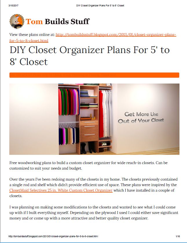 Free Woodworking Plans To Build A Custom Closet Organizer For Wide