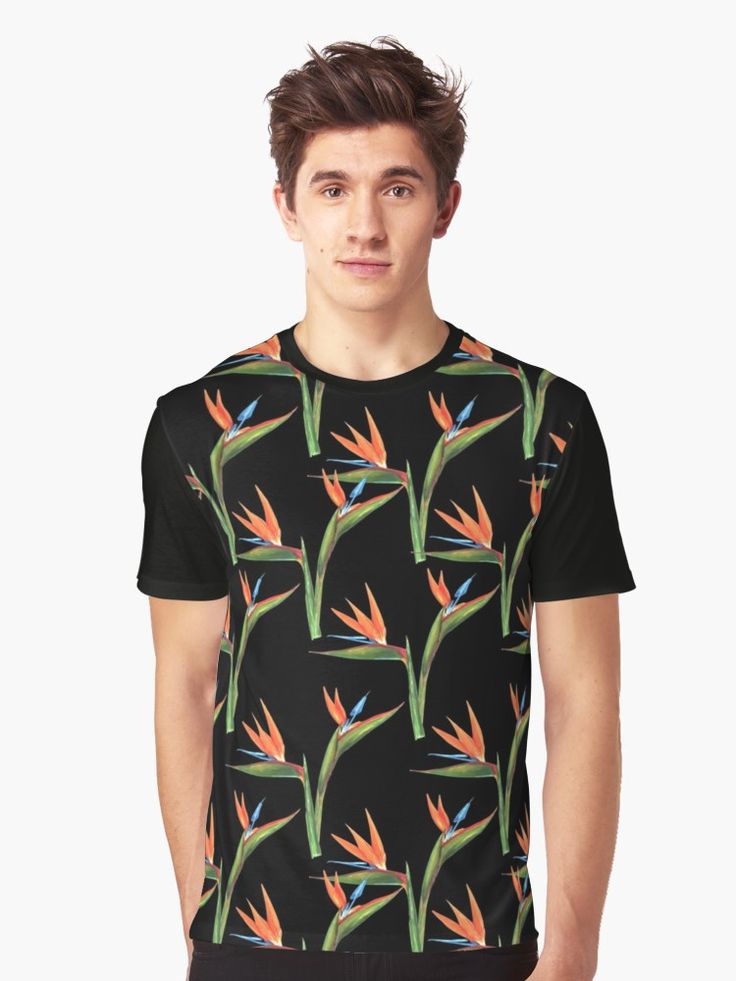 Camiseta Grafica Estampado Aves Del Paraiso De Pendientera Tasarim