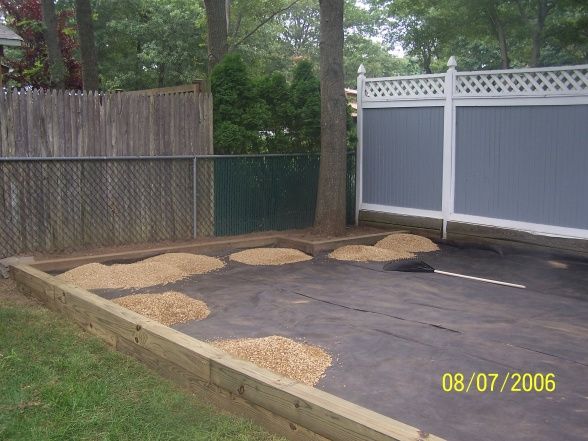 pea gravel playground backyard toddler play area for jenna we leveled out this area put the black weed paper down and wheelbarrowed yards of pea gravel to speadu2026 pea gravel playground backyard toddler play area for jenna we leveled out this area put the black weed paper down and wheelbarrowed yards of pea gravel to speadu2026