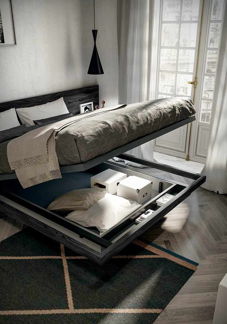Letto moderno sospeso con contenitore Sorvolo by Fimar Fimar Mobili jpg (736x1051)