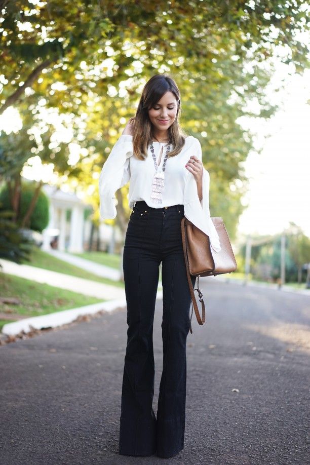 blusa e calça flare