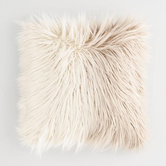 Mocha Ombre Mongolian Faux Fur Throw Ombre Faux Fur Flokati Accent Pillow