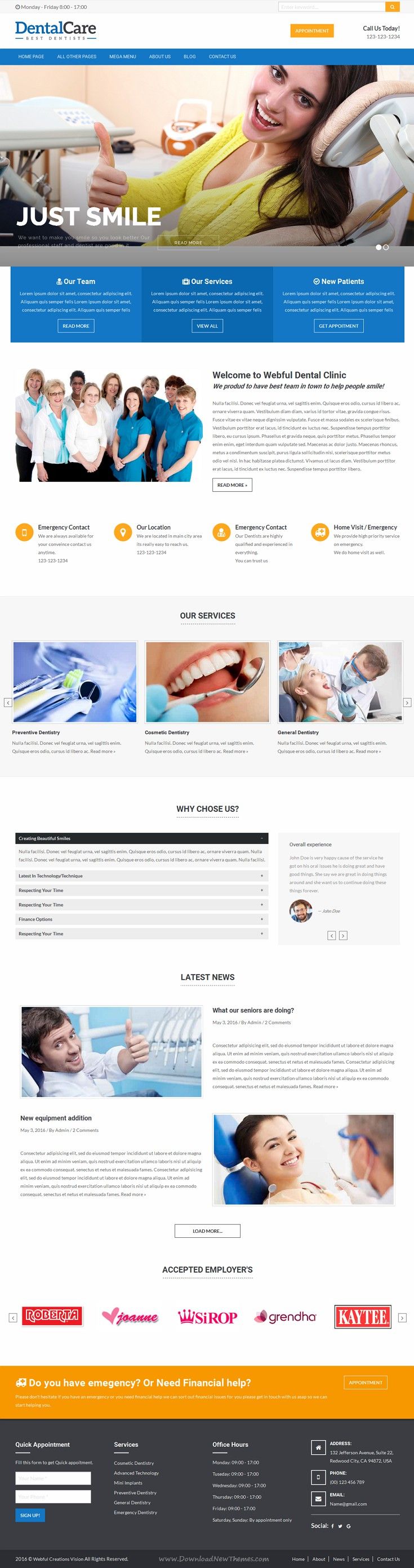 dentistry website template