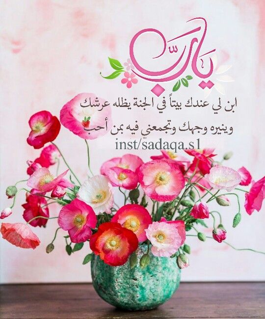 يارب ابن لي عندك بيتا في الجنة يظله عرشك وينيره وجهك وتجمعني فيه بمن أحب Flowers App Arabic Words