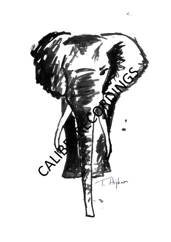 elephant ink art work mixed media framed by calibredesigns 10 00