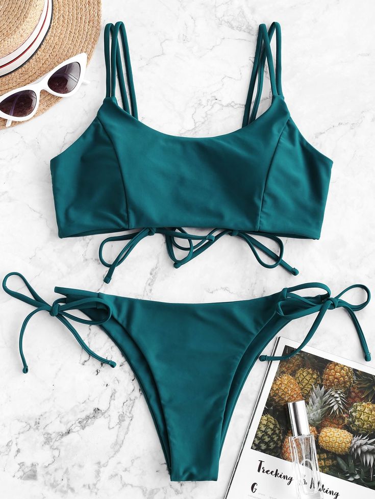 ZAFUL Cinched Tie Side Tank Bikini Swimwear