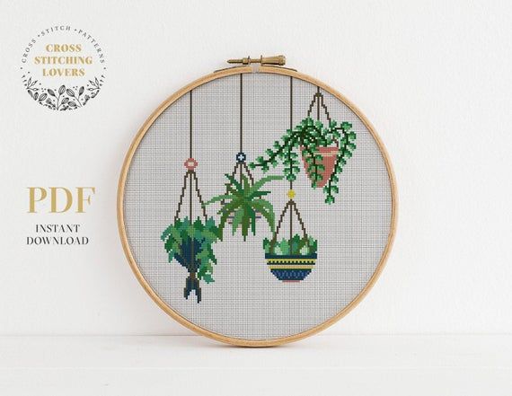 Cactus Cross Stitch Pattern Plant Cross Stitch Floral Cross Stitch Cross Stitch PDF Beginners Cross Stitch Succulent Cross Stitch