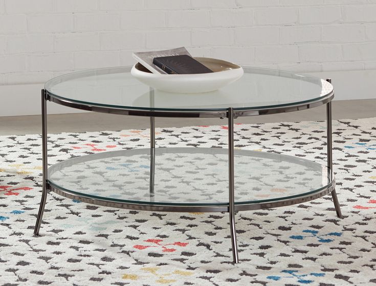 Cs268 Coffee Table 723268 Coaster Furniture Tables In 2021 Round Coffee Table 723268 Coaster Furniture, Coaster Furniture Round Glass Top End Table With Shelf