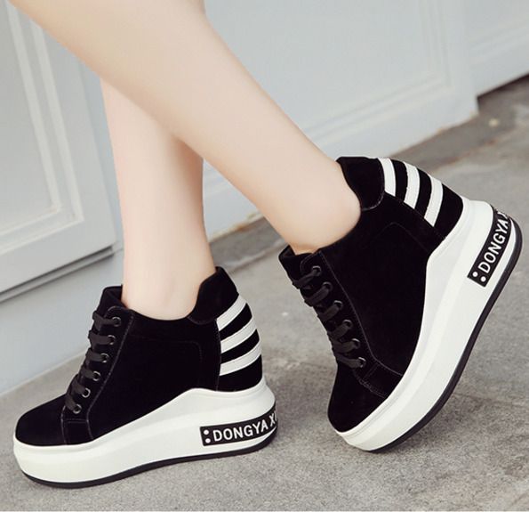 GIY Women Fashion High Top Round Toe Zipper Wedge Sneakers Platform Increased Height Casual Sports Shoes GIY Women Fashion High Top Round Toe Zipper Wedge Sneakers Platform Increased Height Casual Sports Shoes