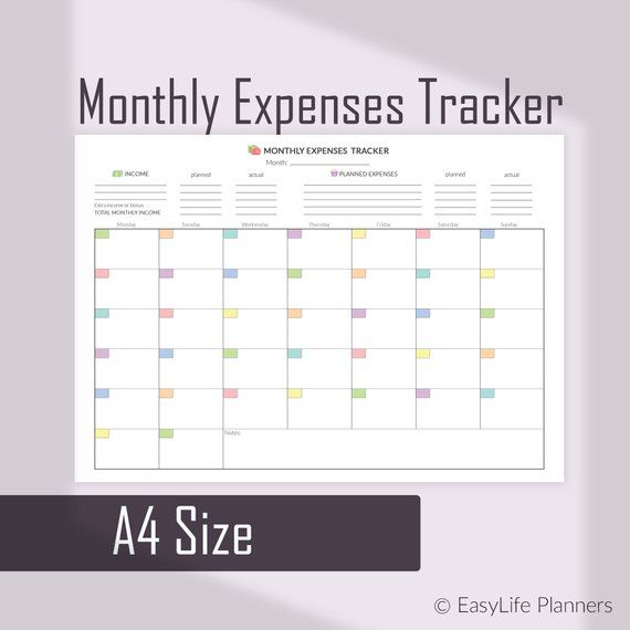 expense tracker monthly budget planner a4 financial planner