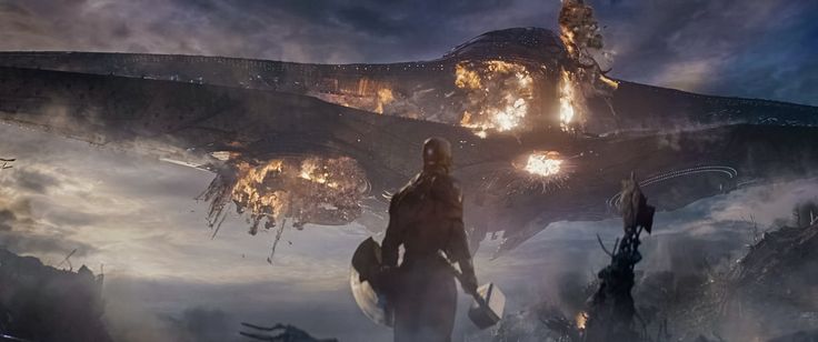 Thanos's Ship being destroyed by Captain Marvel | Marvel, Avengers