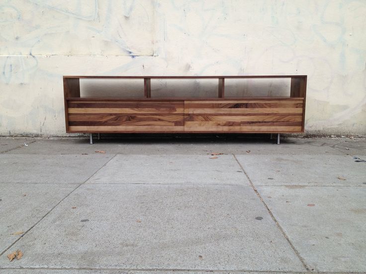 84 Long Low Mixedwalnut Media Console By Jeremiahcollection 1 900 00 Furniture Media Console Furniture, Low Media Console Table