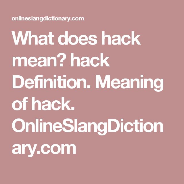 Life Hack Slang Definition