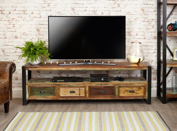 Riverside Sierra 80 In Tv Console Landmark Worn Oak 3442