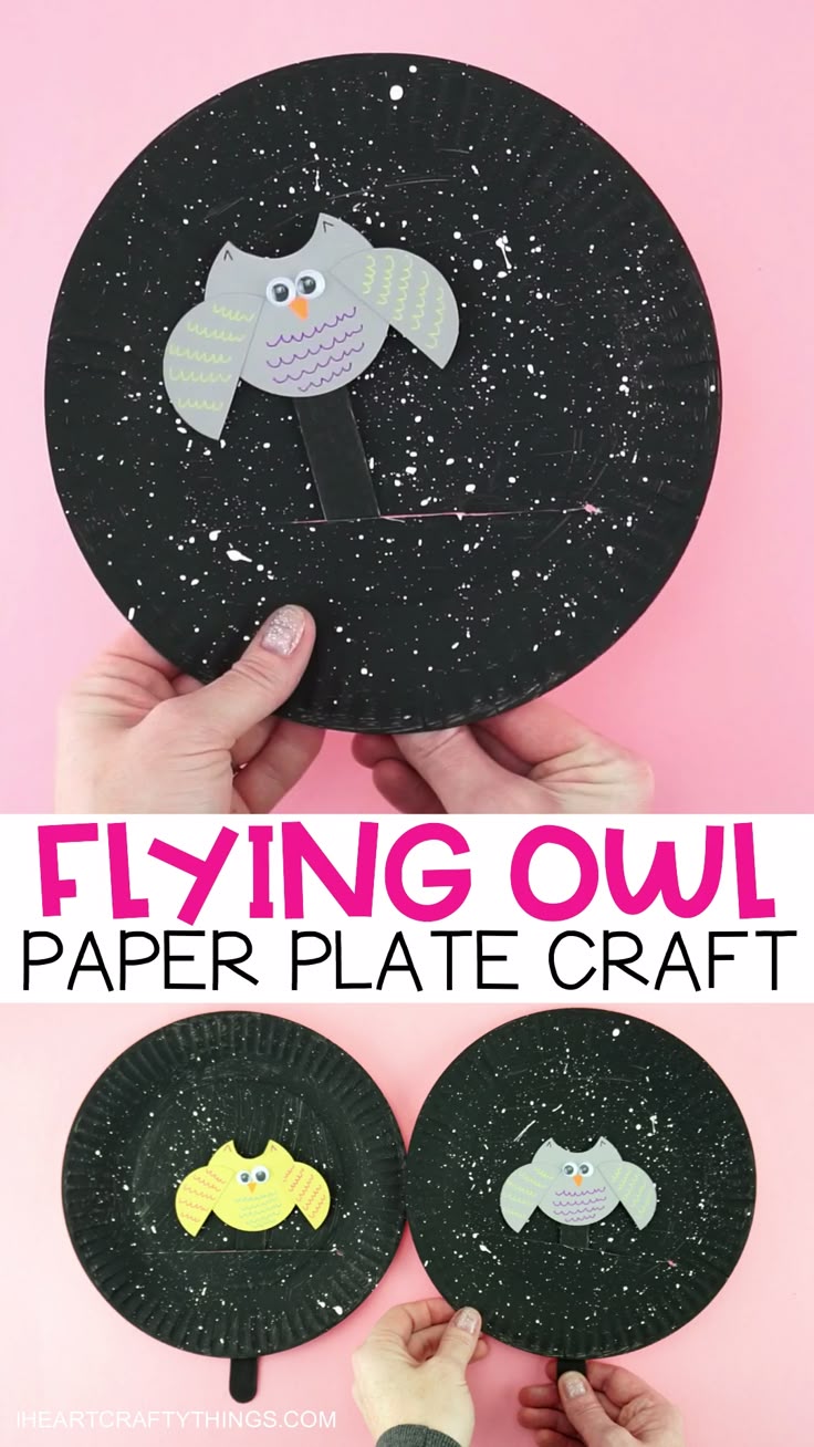 DIY Bastelidee - Fliegende Eule in der Nacht