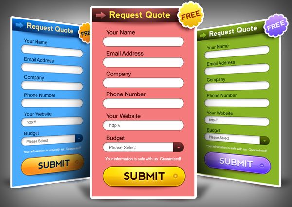 Request a quote form PSD in 3 colors Free Web UI Elements - quote request form Request a quote form PSD in 3 colors Free Web UI Elements - quote request form