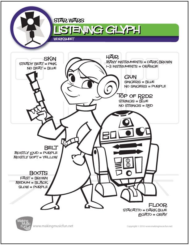 star wars music listening glyph worksheets digital