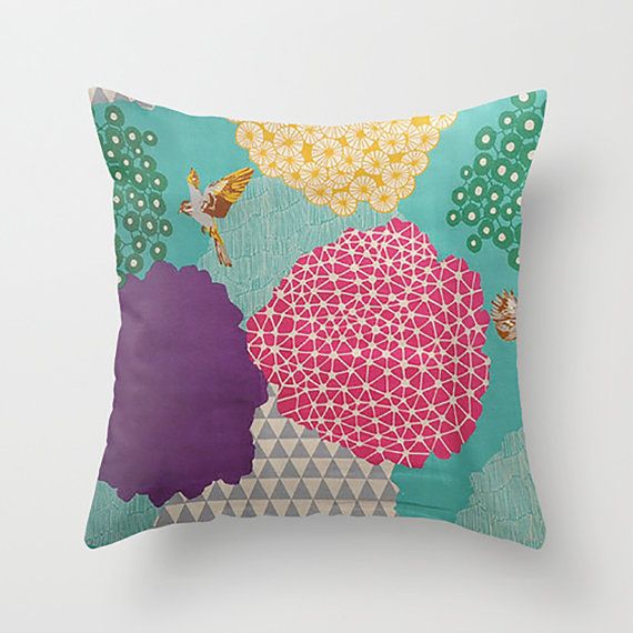 Japanese Geo / Art Decorative Throw Pillow by PillowsByElissa Textiles & Pillows Pinterest ...