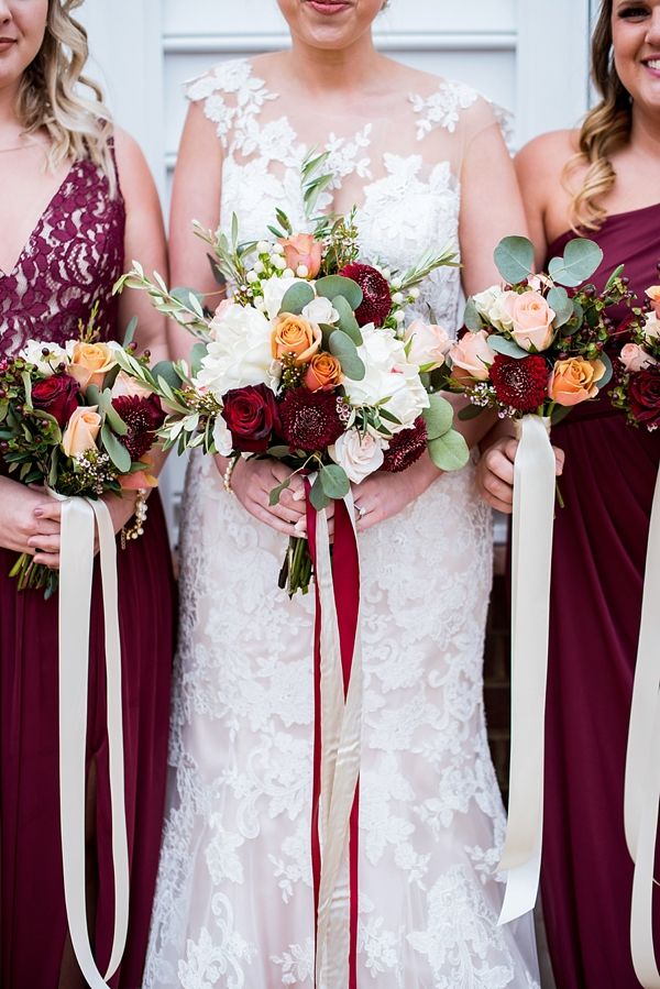 rustic burgundy wedding with