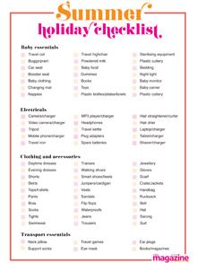 travel checklist for family