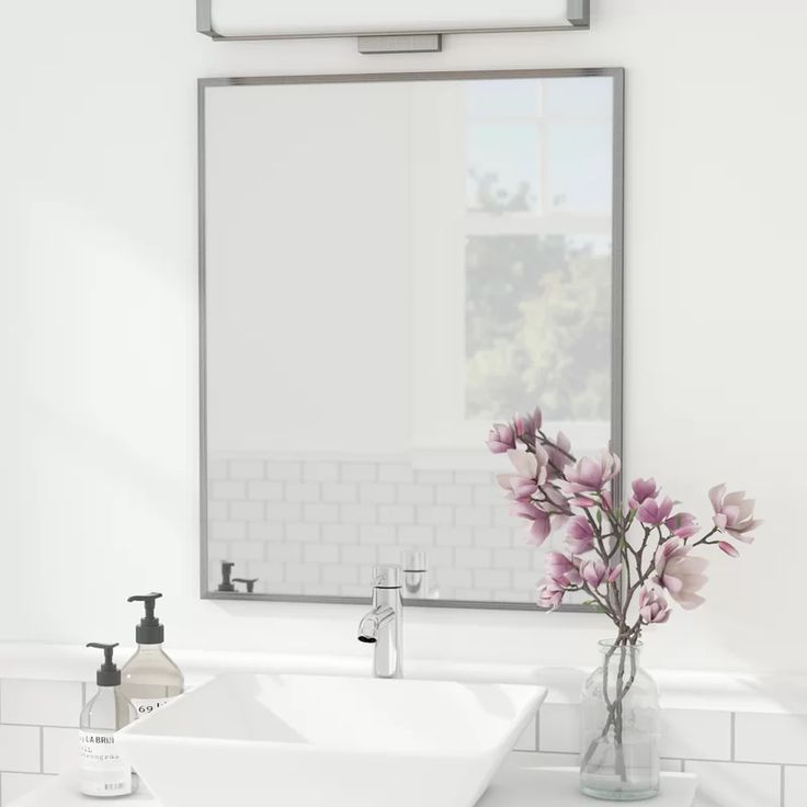 Wallingford Sheen Modern Contemporary Bathroom Vanity Mirror Contemporary Bathroom Vanity Mirror, Modern Contemporary Bathroom Vanity Mirror