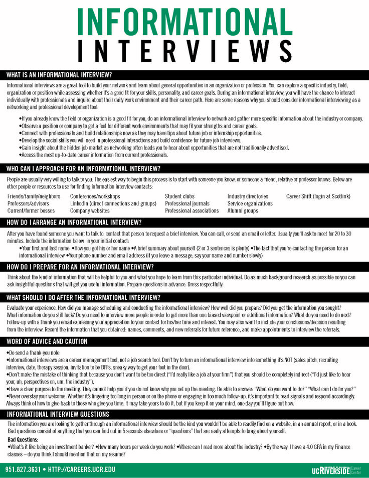 how to prepare for an informational interview