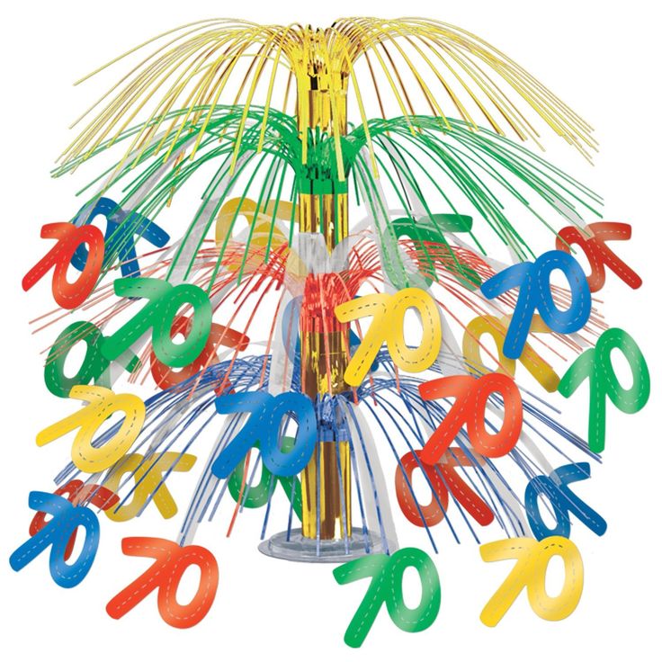 70th Birthday Cascade Centerpiece, multi-color | 70th birthday parties What Color Is For 70th Birthday