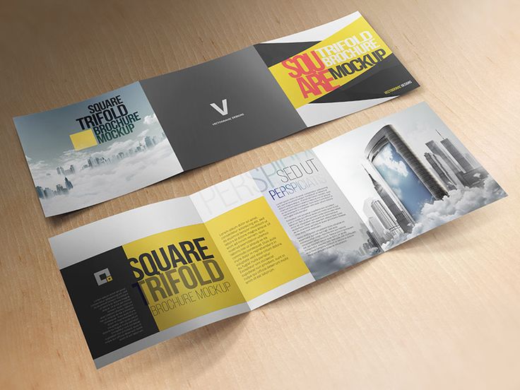 Download Square Tri Fold Brochure Mockup 03 Vectogravic Trifold Brochure Brochure Brochure Folds