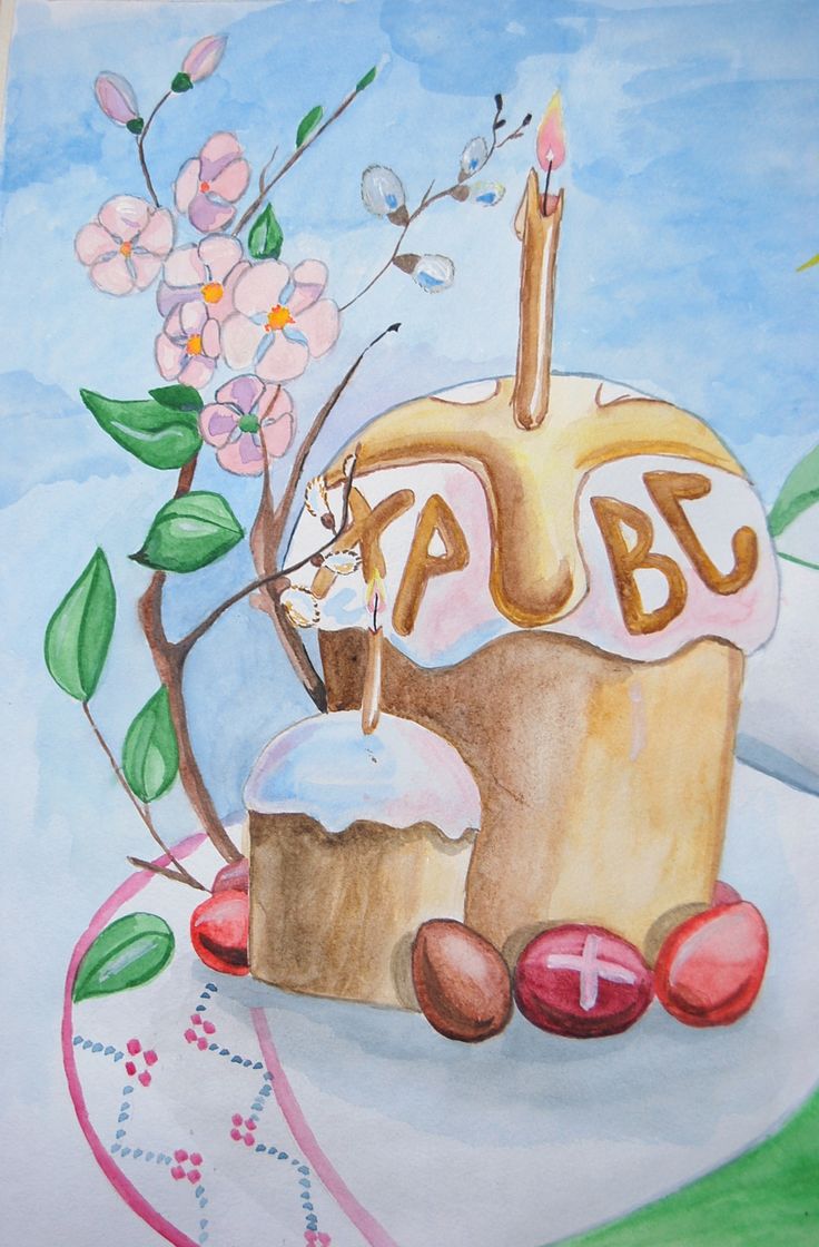 Пасхальный рисунок в школу 4 класс