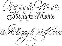 cursive writing tatto