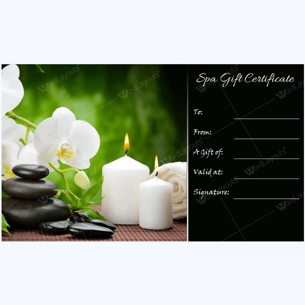 free spa gift certificate template