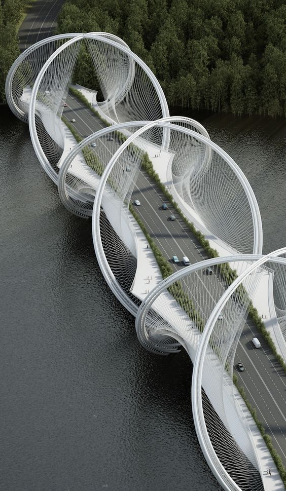 DNA-Shaped Suspension Bridge - top 10 construction : les ponts #architecture #p...
