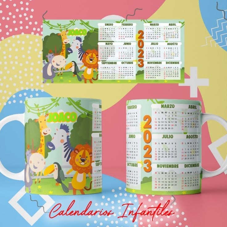 Plantillas Tazas Calendarios 2023 Infantiles Para Sublimar En 2022 Tazas Calendario Plantas