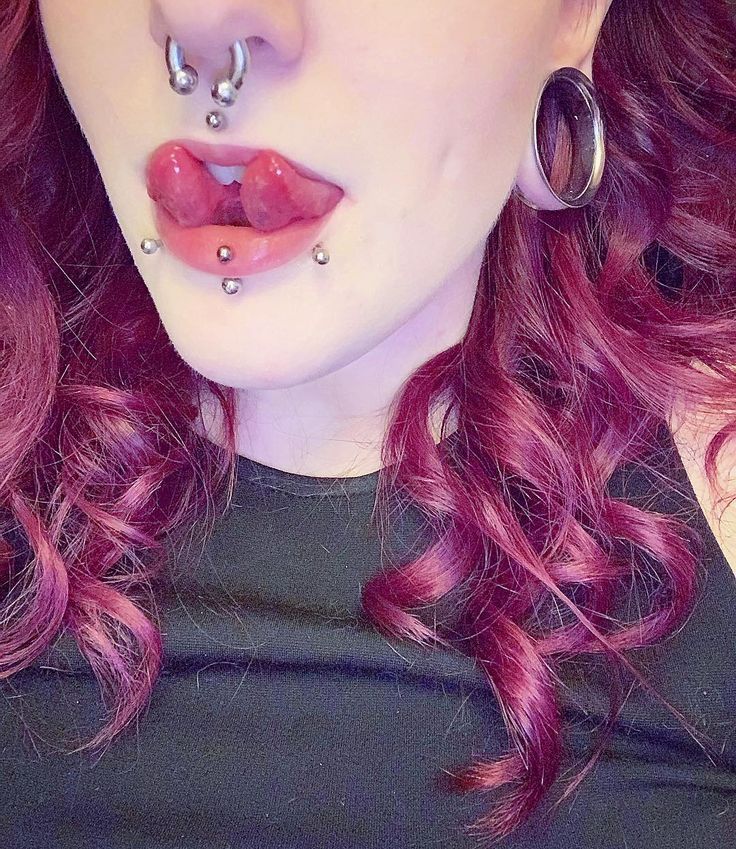 Schoolgirl girl tongue piercing