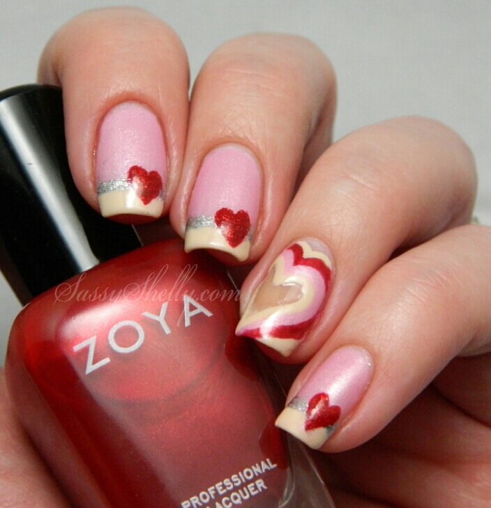 Valentines Day Mani K A Boo Hearts With Zoya Nail Polish And Valentines Day Mani K A Boo Hearts With Zoya Nail Polish And French Tip Dip Art Valentine S Pinterest Nails Designs