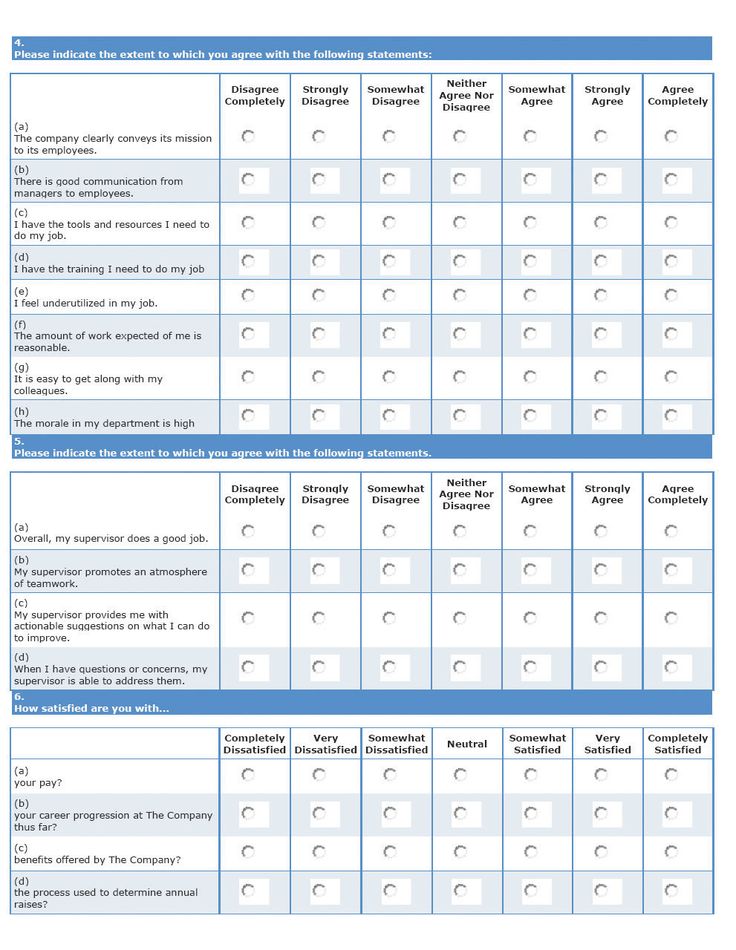 employee benefit survey questionnaire