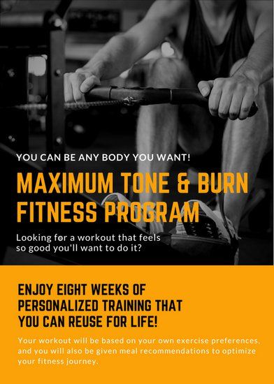 orange black workout personal trainer flyer elite flyer